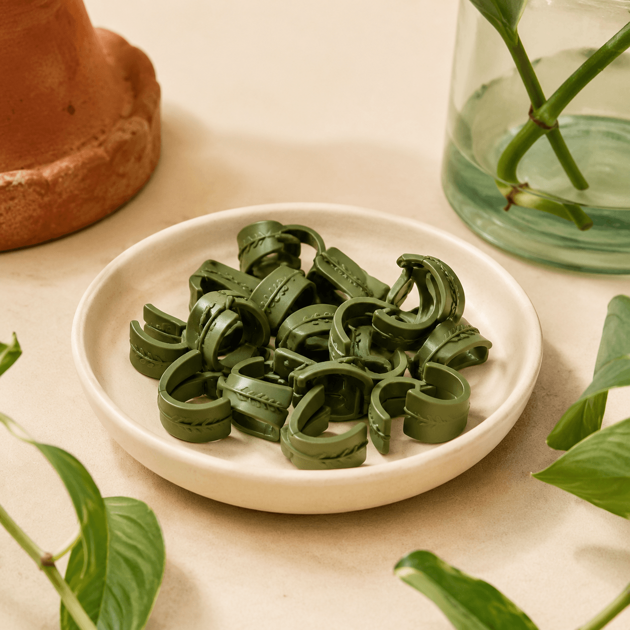 Stem Support Clips (Pack of 20) — Twenty gentle clips to guide stems as they grow.