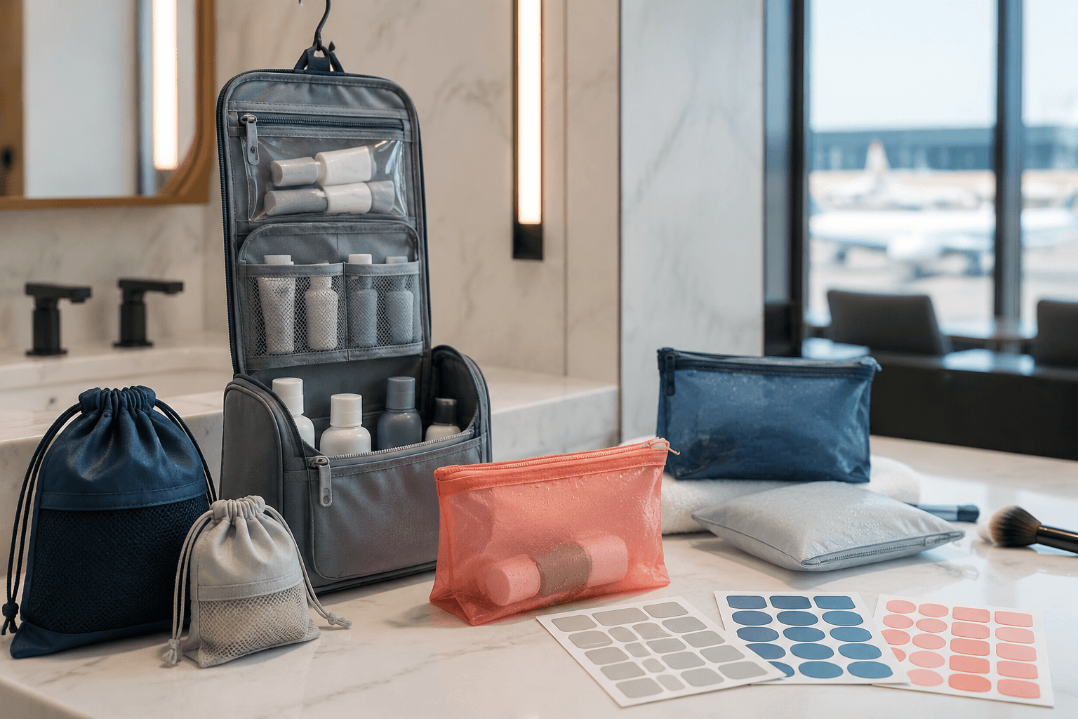 Complete travel wash kit bundle laid out together